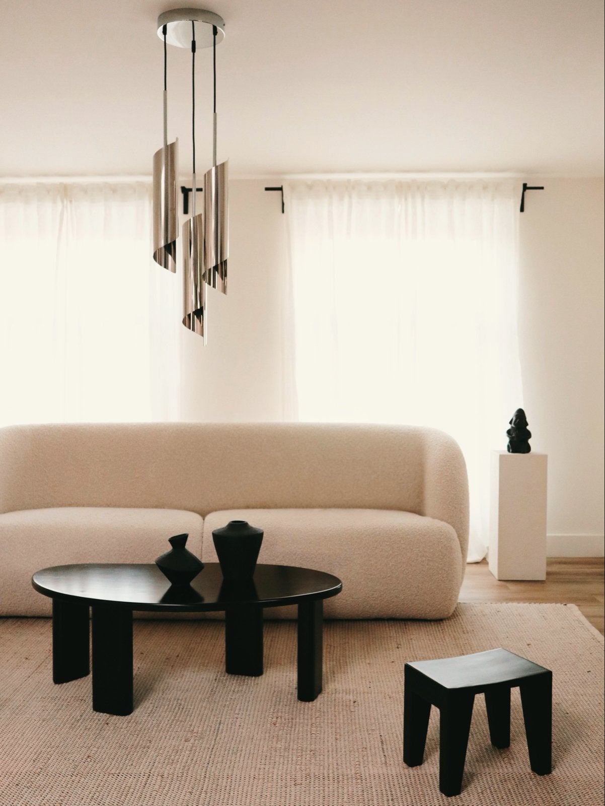 Sofa Company Paula 3-zitsbank - Crème Bouclé, Ophalen, Driepersoons, 75 tot 100 cm, Zo goed als nieuw