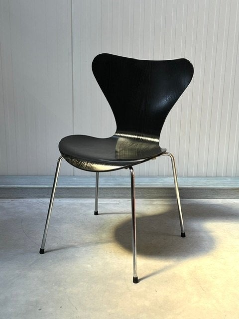 Fritz Hansen 3107 vlinderstoel Arne Jacobsen series 7 zwart, Gebruikt, ., Zwart, Vintage