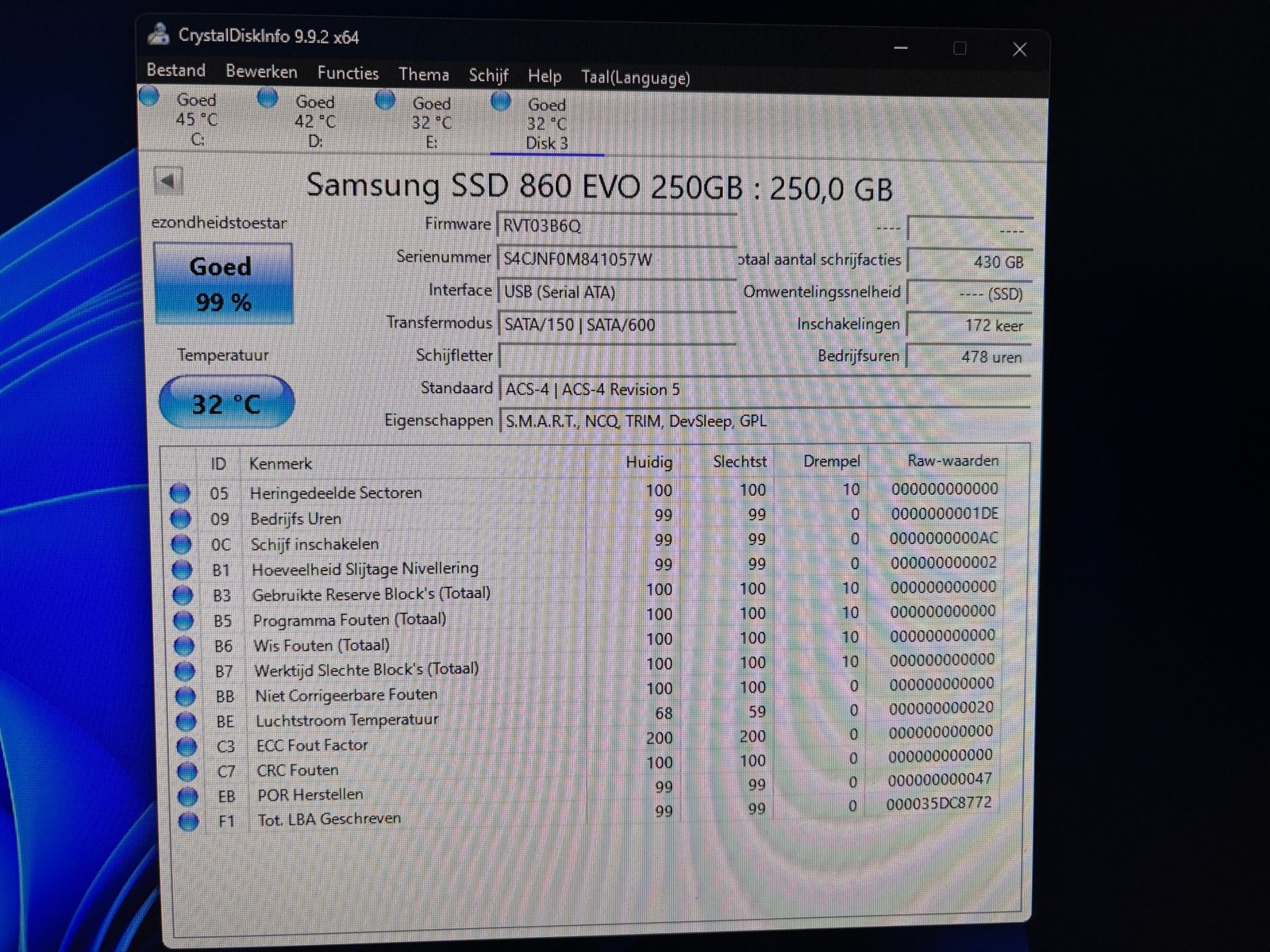 Samsung SSD 860 EVO 250GB - Zo goed als nieuw, Intern, Verzenden, Server, Zo goed als nieuw