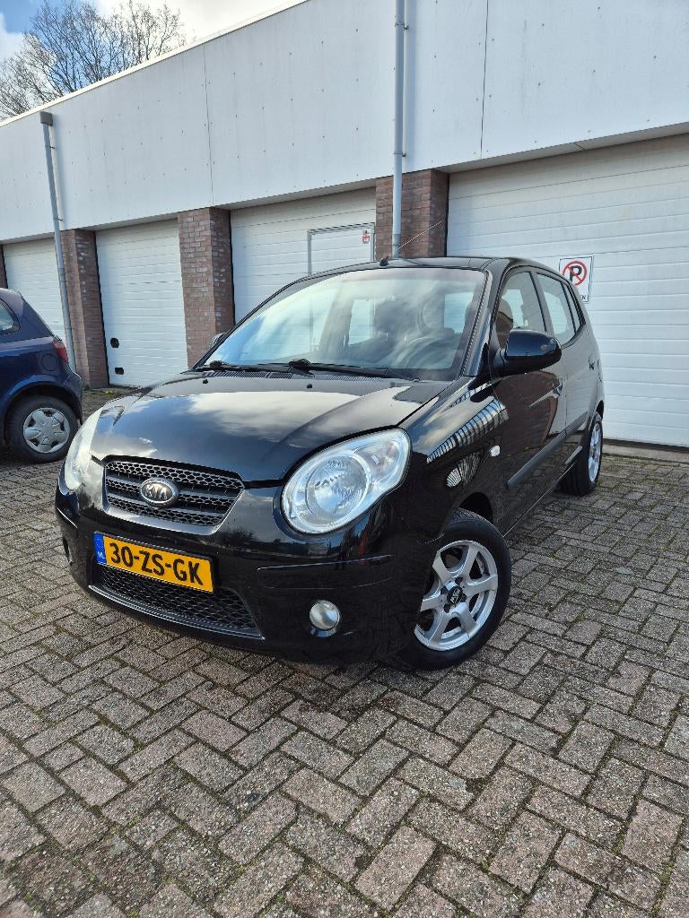 Kia Picanto 1.0 2008 Zwart nieuw apk, Auto's, Voorwielaandrijving, Stof, 836 kg, 4 cilinders