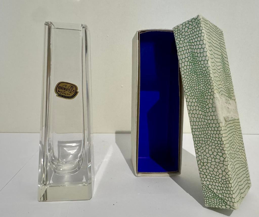 Blokvaas Bohemia glass tjechie, Antiek en Kunst, Ophalen of Verzenden