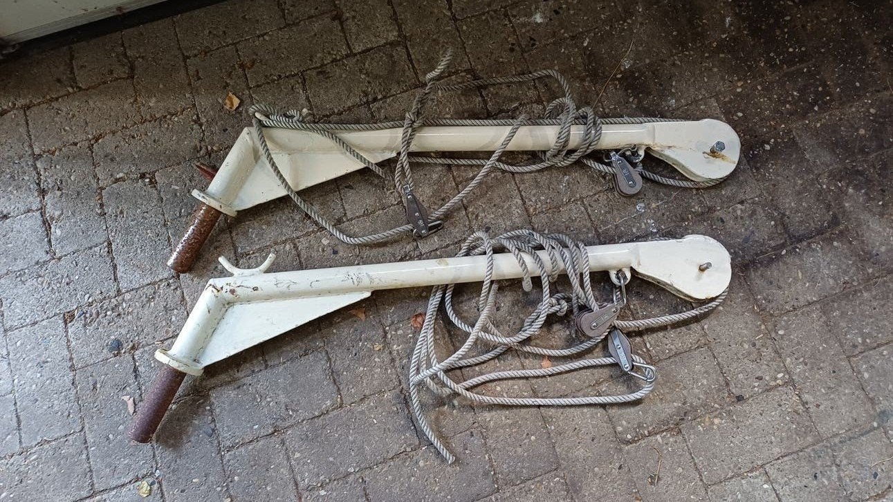 Draaibare davits boot dubbele katrol bijboot davit wit, Ophalen of Verzenden, Gebruikt, Overige typen