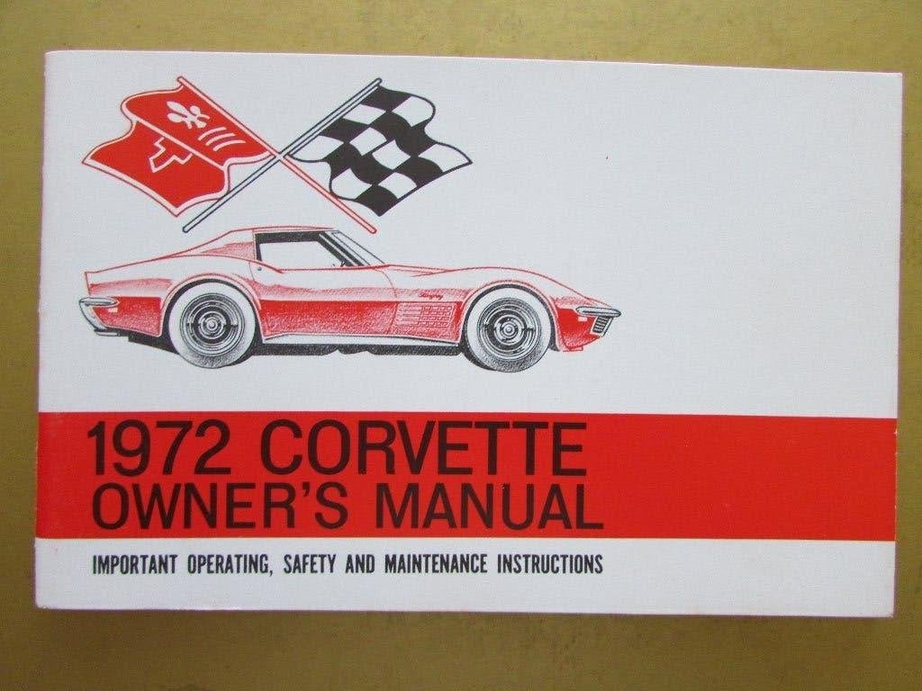 1972 Chevrolet Corvette owner's manual, Engels, Ophalen of Verzenden