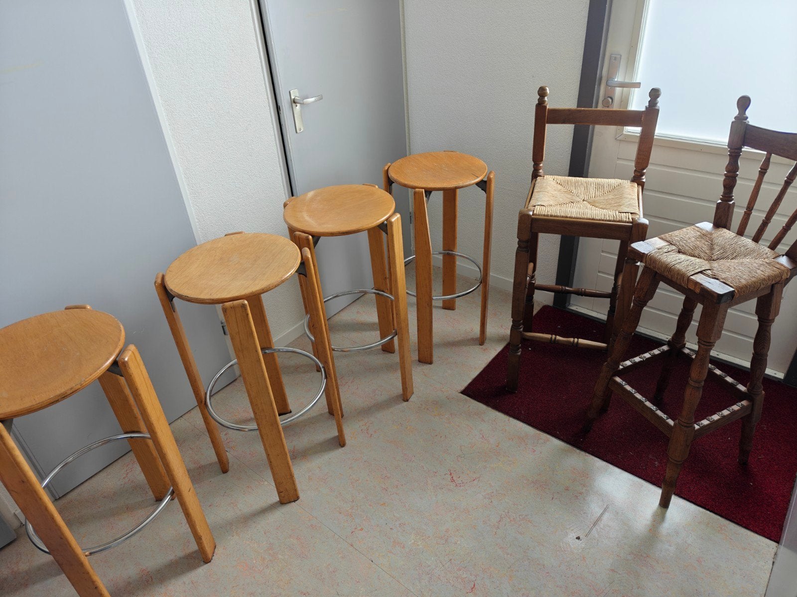 6 barkrukken, Huis en Inrichting, Barkrukken, Ophalen, Gebruikt, 60 tot 90 cm