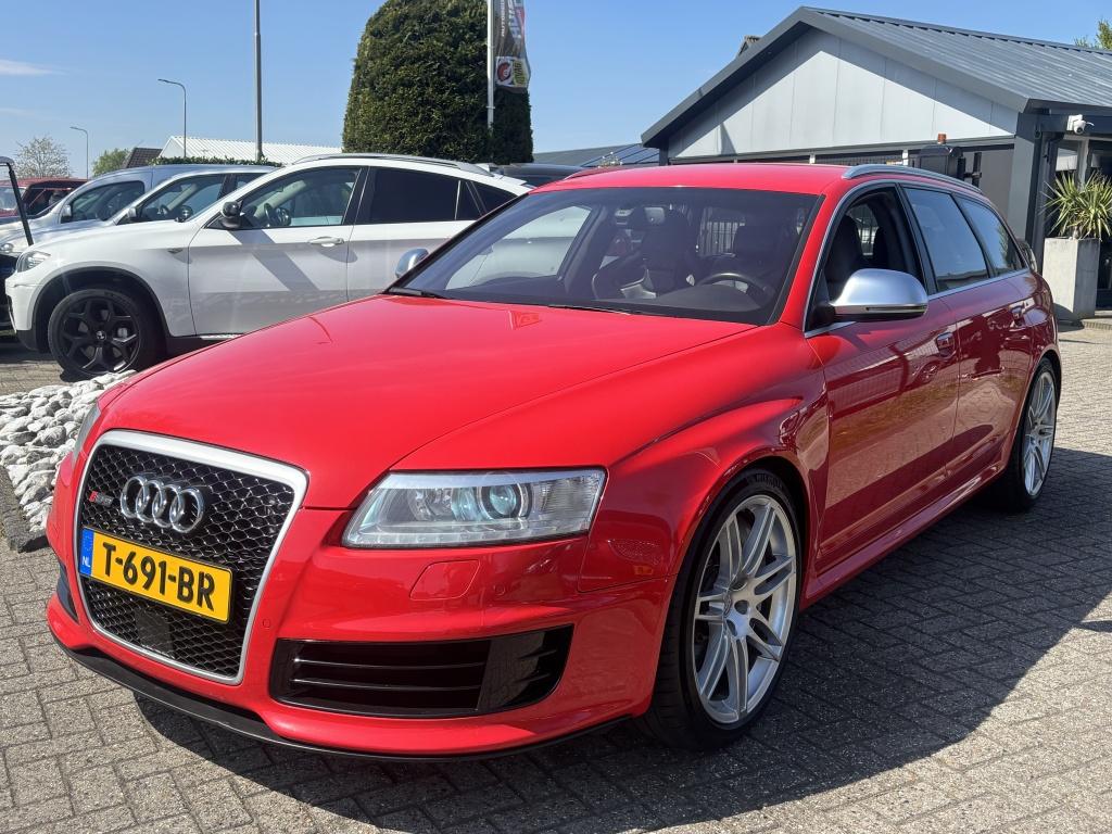 Audi RS6 5.0 TFSI Avant Rood 2009 Youngtimer Documentatie A6, Auto's, Automaat, Gebruikt, Zwart, Navigatiesysteem