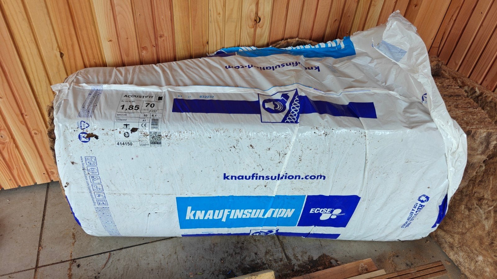 Knauf Acoustifit Glaswol geluids Isolatie - 70mm dik, Ophalen, 4 tot 8 cm, Vloerisolatie, Nieuw