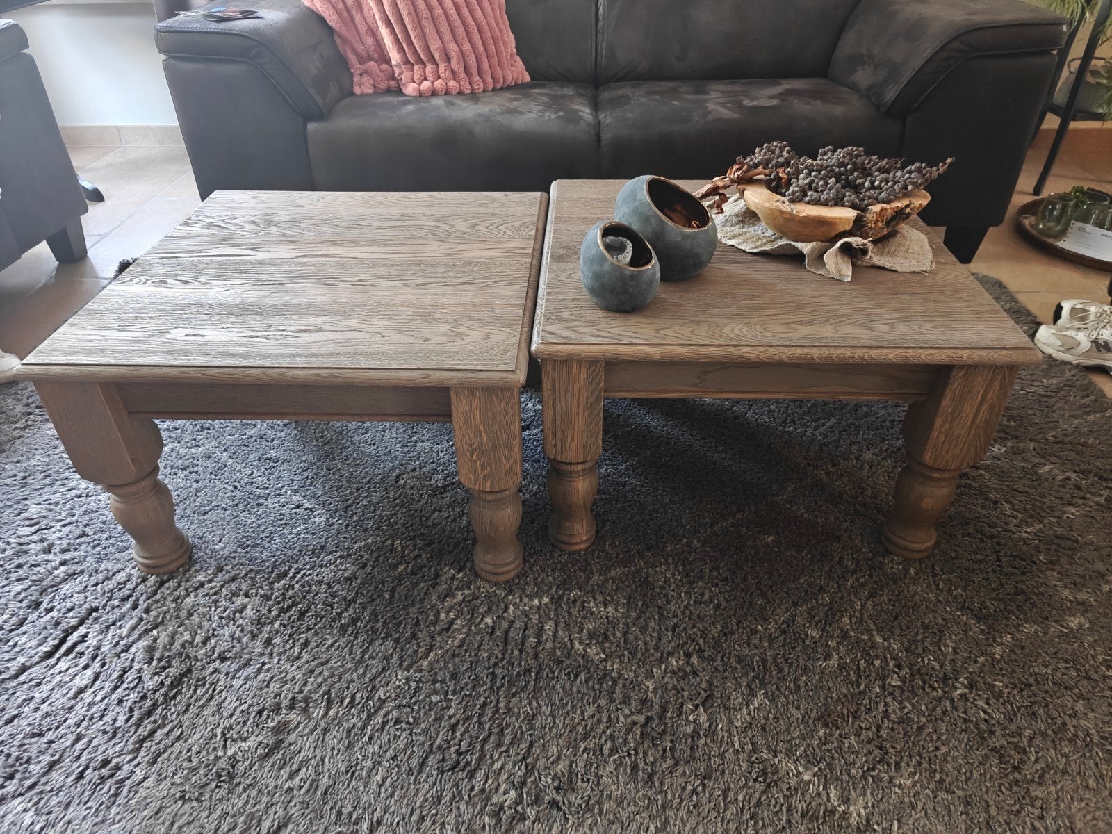 3 Vierkante bijzettafels 65x65x40 cm - Afhalen vanaf 24 aug, Huis en Inrichting, Gebruikt, 50 tot 100 cm, Vierkant, 5 – 50