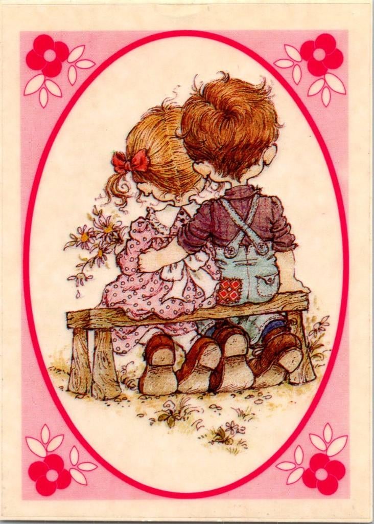 Sarah Kay sticker - 12 roze stickers, Verzenden, Zo goed als nieuw