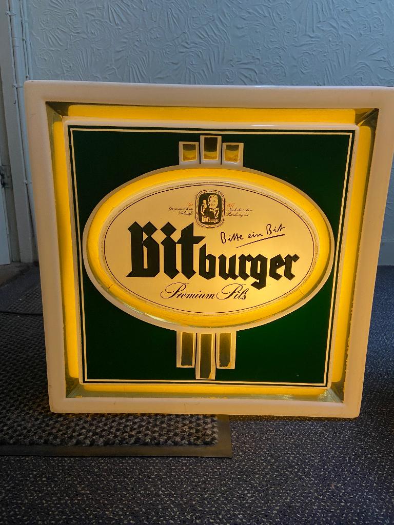 Werkende lichtreclame bier mancave vintage, Ophalen of Verzenden, Gebruikt, Lichtbak of (neon) lamp
