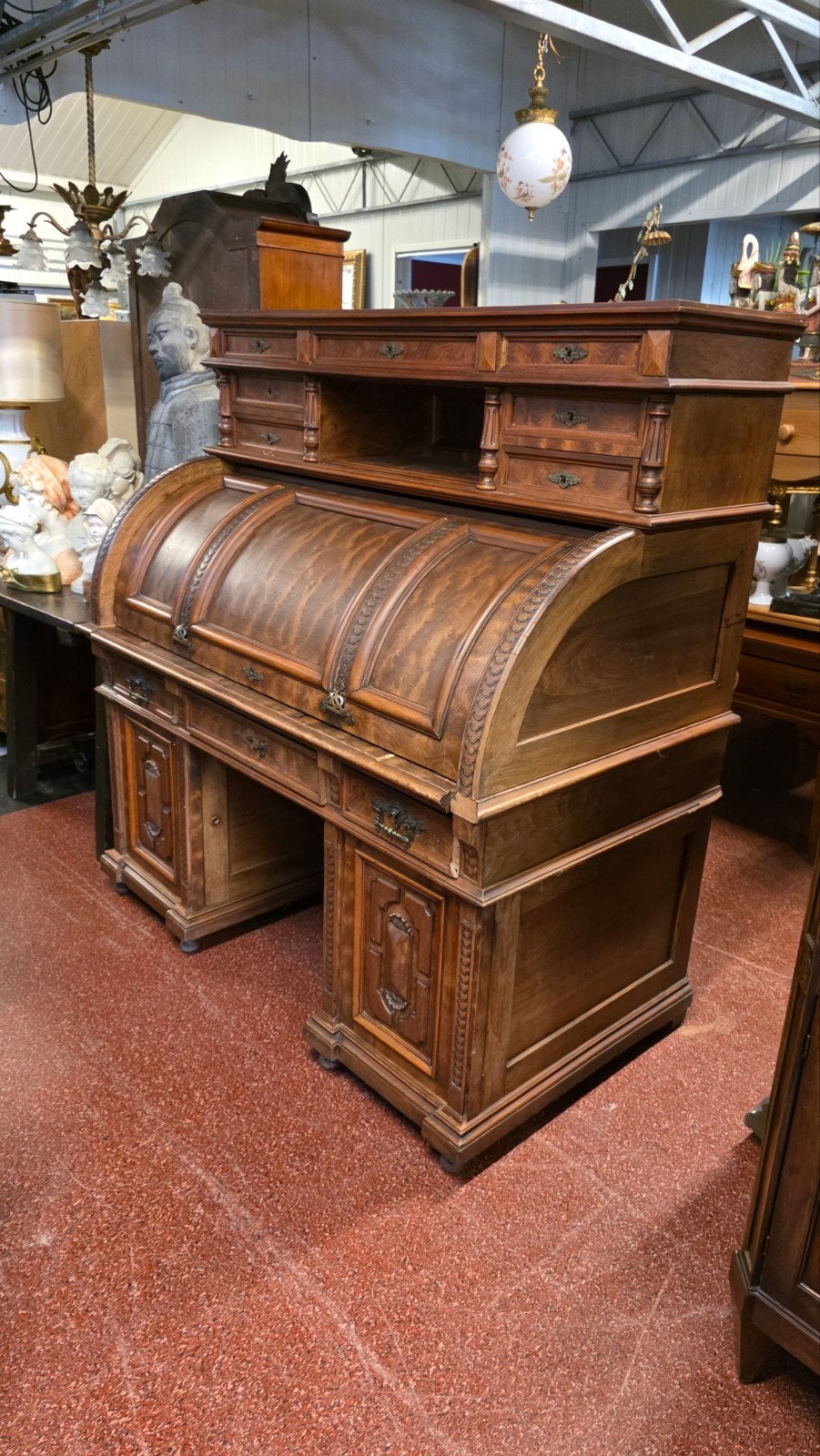 notenhouten roltop bureau, Antiek en Kunst, Ophalen