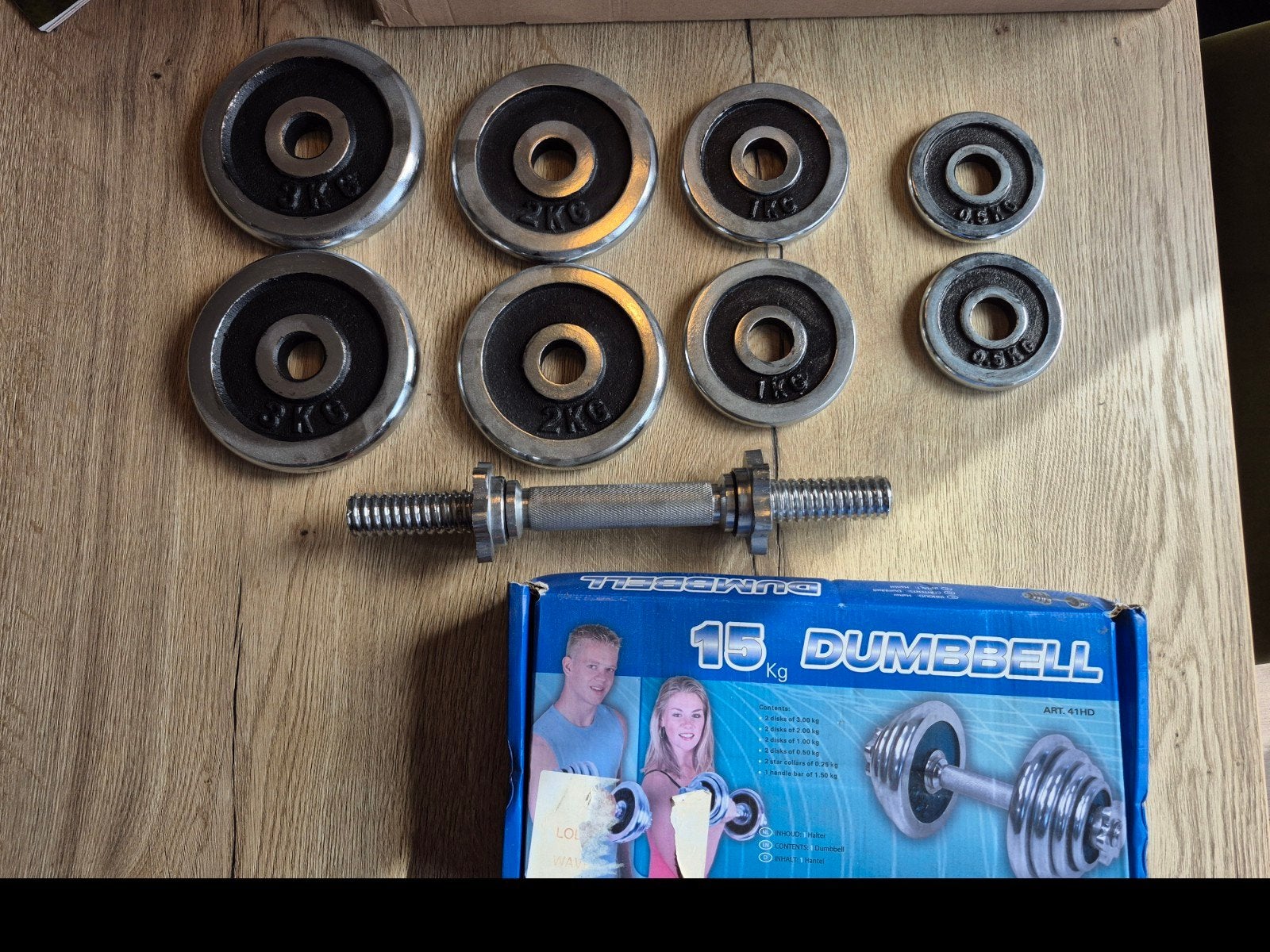 Dumbbell 15kg - Verstelbare halter voor krachttraining, Ophalen of Verzenden, Gebruikt, Rug, Dumbbell