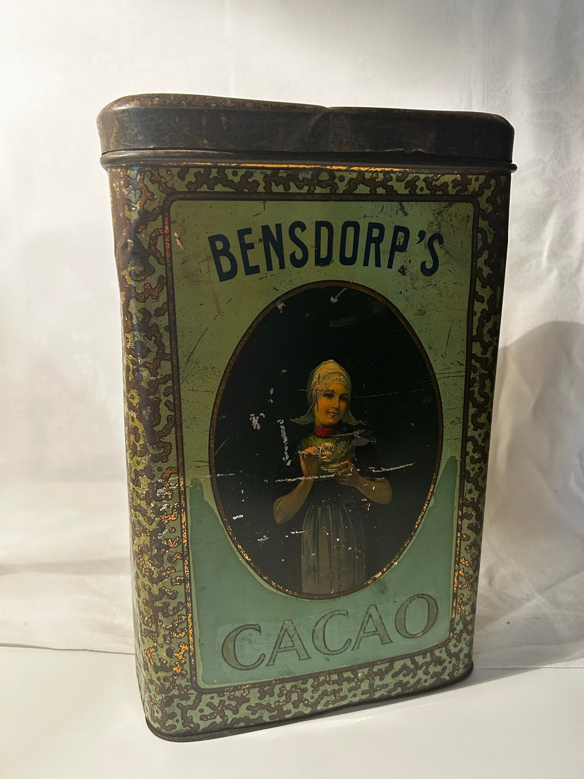 Antieke Bensdorp Cacao Blik - Historisch Verzamelobject, Verzamelen, Ophalen of Verzenden, Gebruikt, Overige, Overige merken