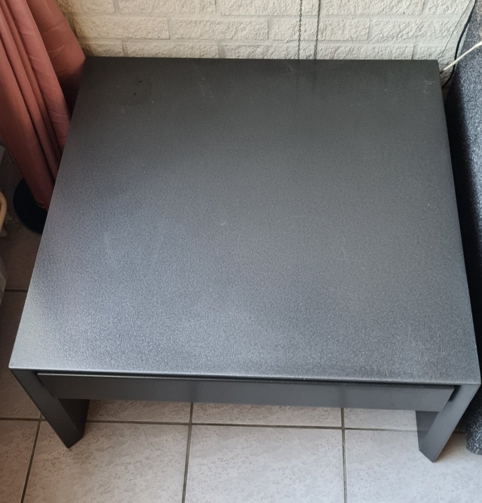 Mooie Leolux MDF hoek/ bijzettafel met lade, Overige materialen, Vierkant, 55 tot 75 cm, Zo goed als nieuw