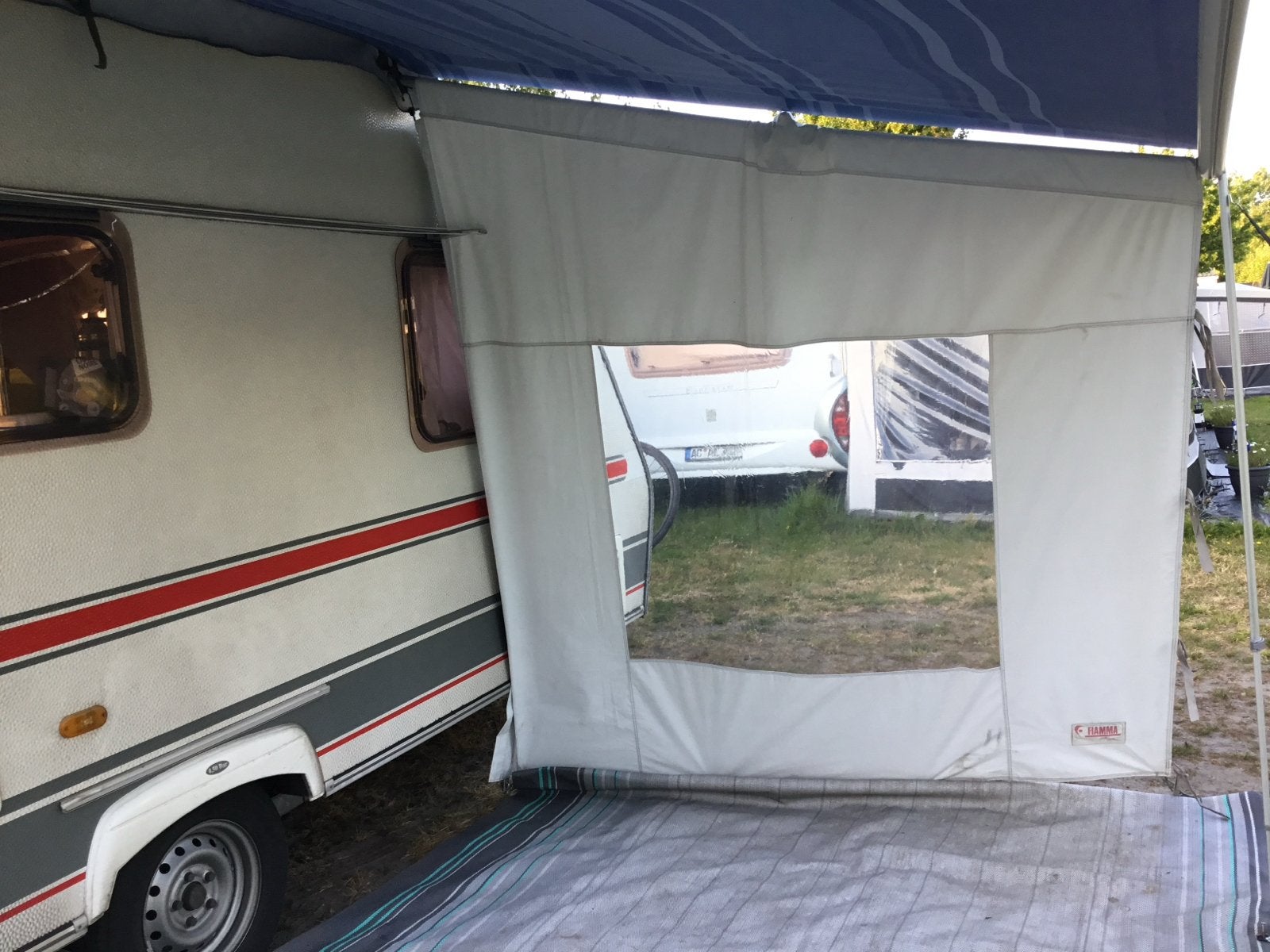 Fiamma zijwand met rafter voor caravanluifel, Ophalen of Verzenden, Gebruikt