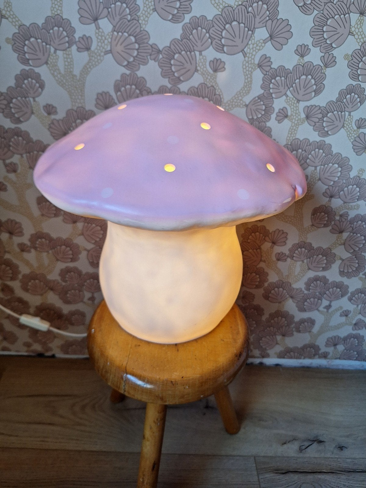 Heico paddenstoel lamp roze voor kinderkamer, Ophalen of Verzenden, Gebruikt, Lamp