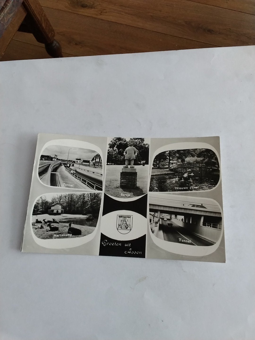 Oude ansichtkaart Groeten uit Assen - Gelopen, Verzamelen, Ansichtkaarten | Nederland, Ophalen of Verzenden, 1960 tot 1980, Gelopen