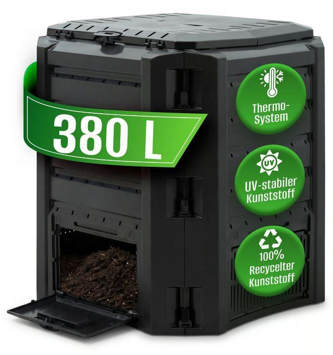 Compostbak composteervat 380 L zwart compost GRATIS BEZORGD!, Tuin en Terras, Aarde en Mest, Ophalen of Verzenden, Tuinaarde