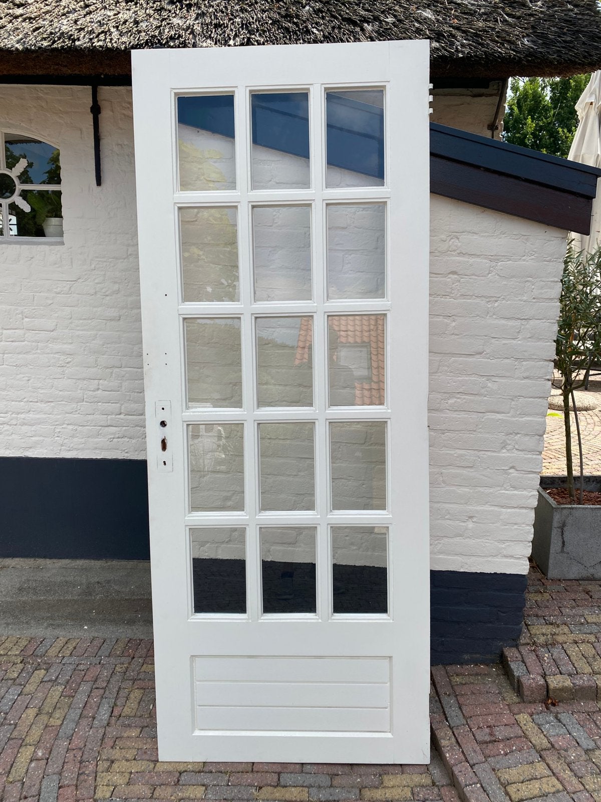 Binnendeur met glas, Ophalen, Gebruikt, 80 tot 100 cm, Binnendeur