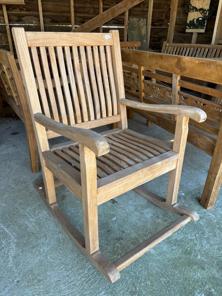 Schommelstoel teak hout compacte stevige stoel, Tuin en Terras, Ophalen, Teakhout, Hoevesteenwijkerwold, Hoevesteenwijkerwold@gmail.com