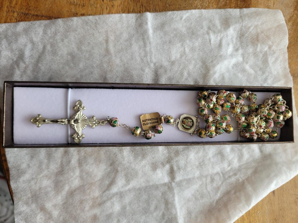Authentieke Italiaanse Cloisonné Rozenkrans, Antiek en Kunst, Antiek | Religie, Verzenden