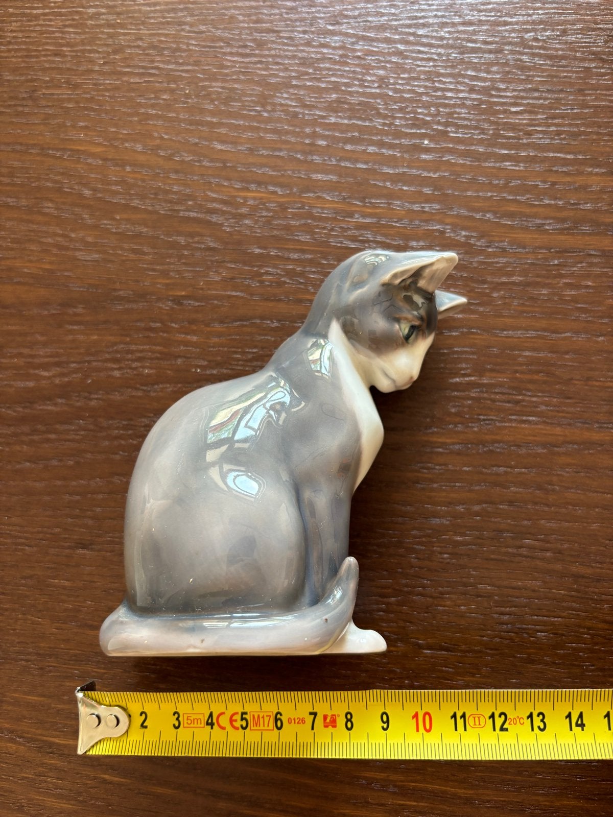 Bing & Grøndahl Porseleinen Kat Beeldje - Grijze Kat 1876, Ophalen of Verzenden