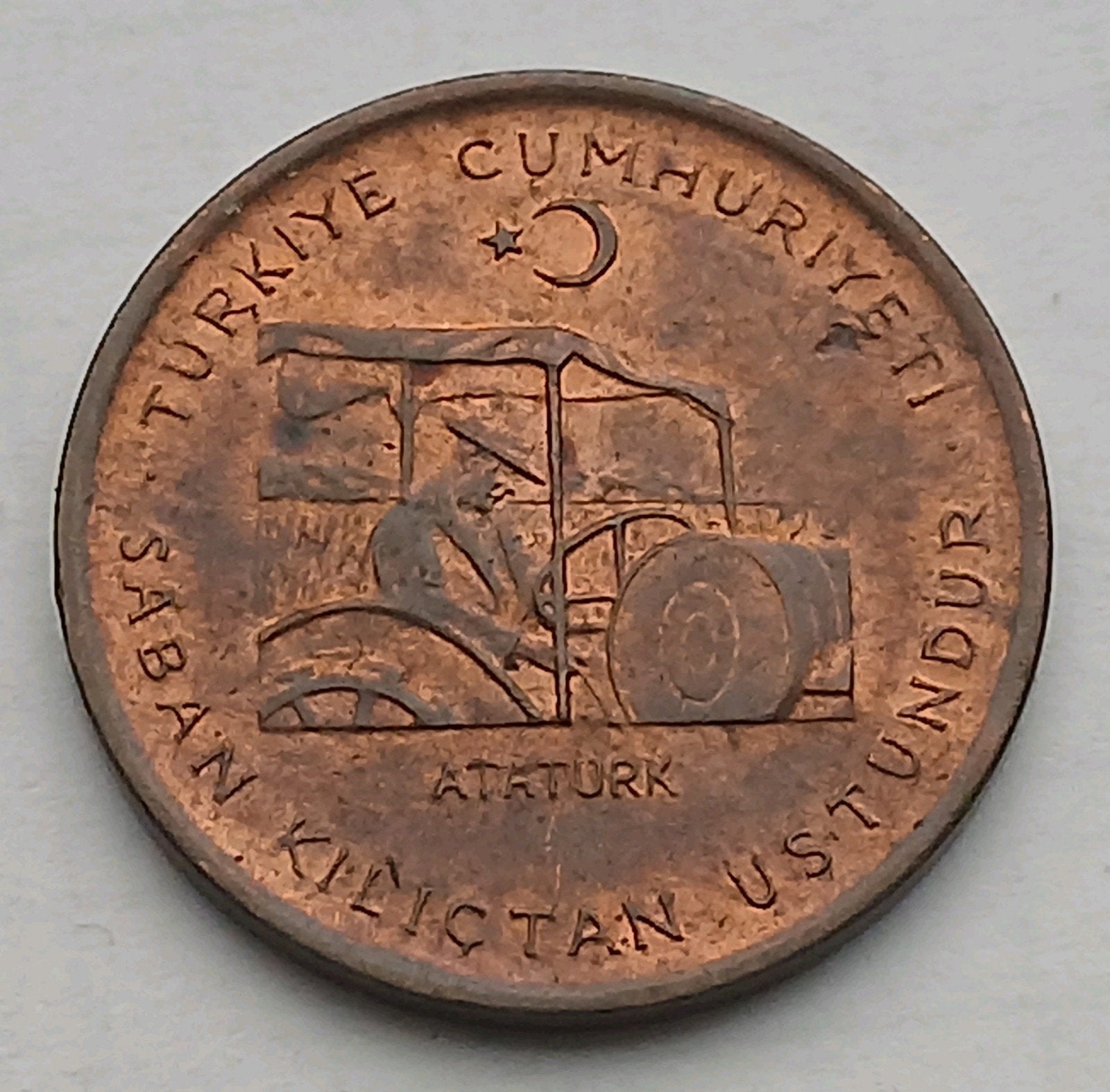 Turkije 10 Kurus 1972 Atatürk Commemoratie Herdenkingsmunt, Ophalen of Verzenden, Midden-Oosten
