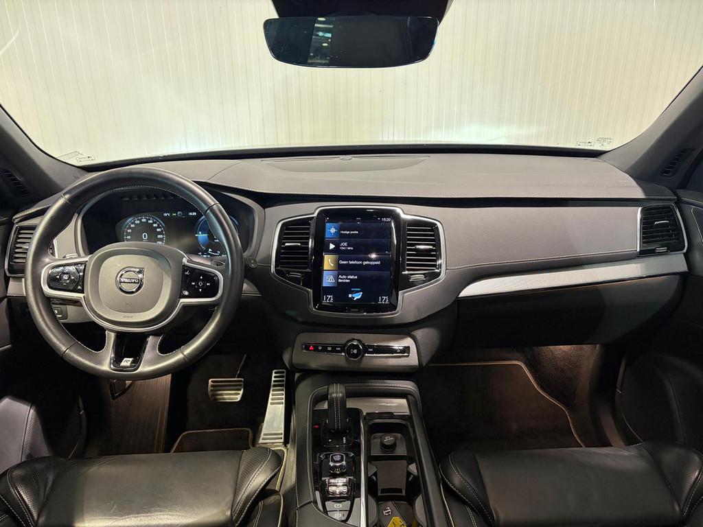Volvo XC90 T8 Aut. R-Design ACC Luchtvering Leder Parkeercam, Zwart, 4 cilinders, Blauw, 7 stoelen