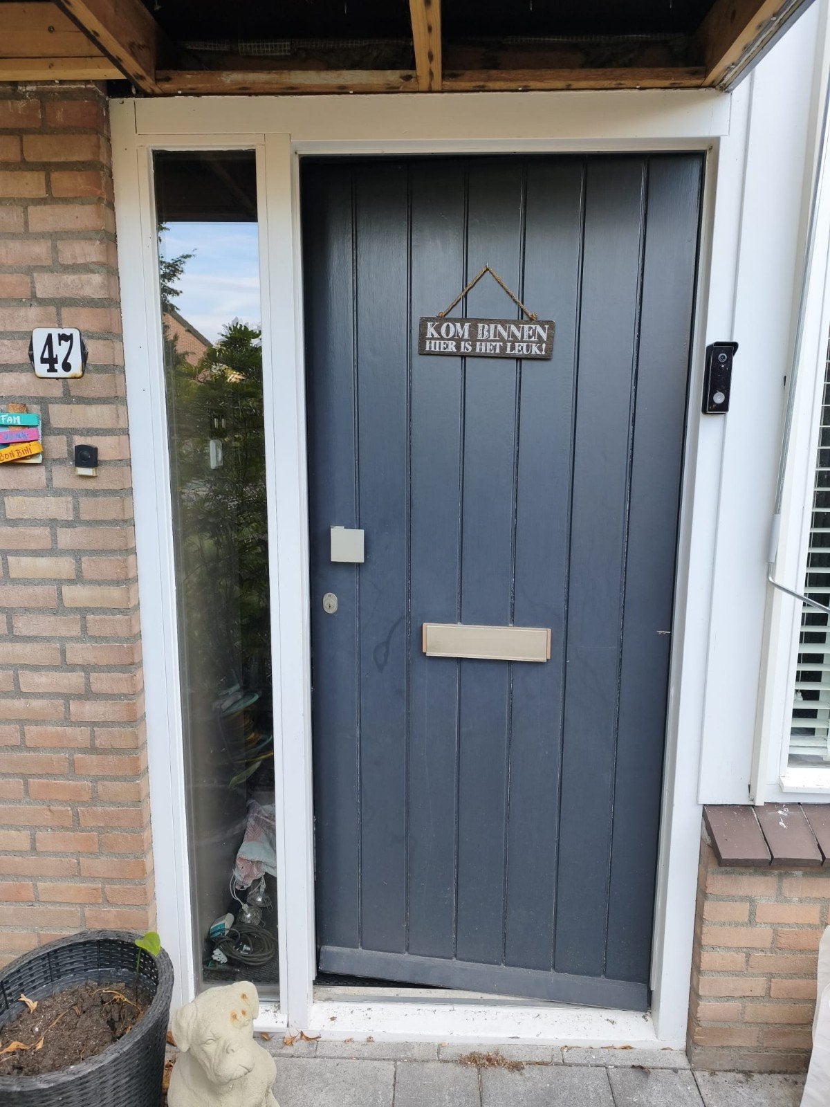 hard houten voordeur, Ophalen, Gebruikt, 80 tot 100 cm, Buitendeur