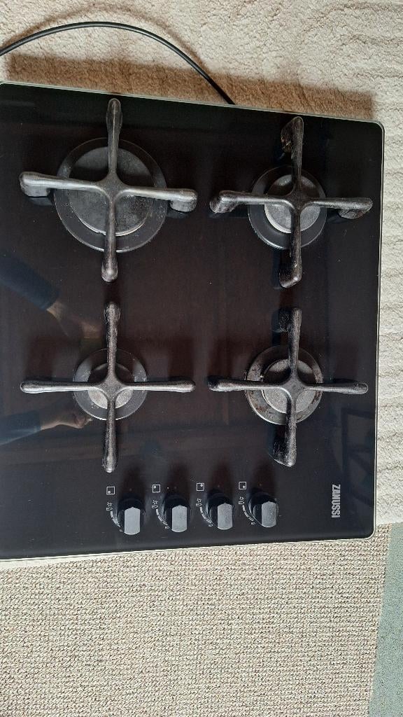 Zanussi gas op glas kookplaat, Witgoed en Apparatuur, Kookplaten, Ophalen, Inbouw, Gas, 4 kookzones