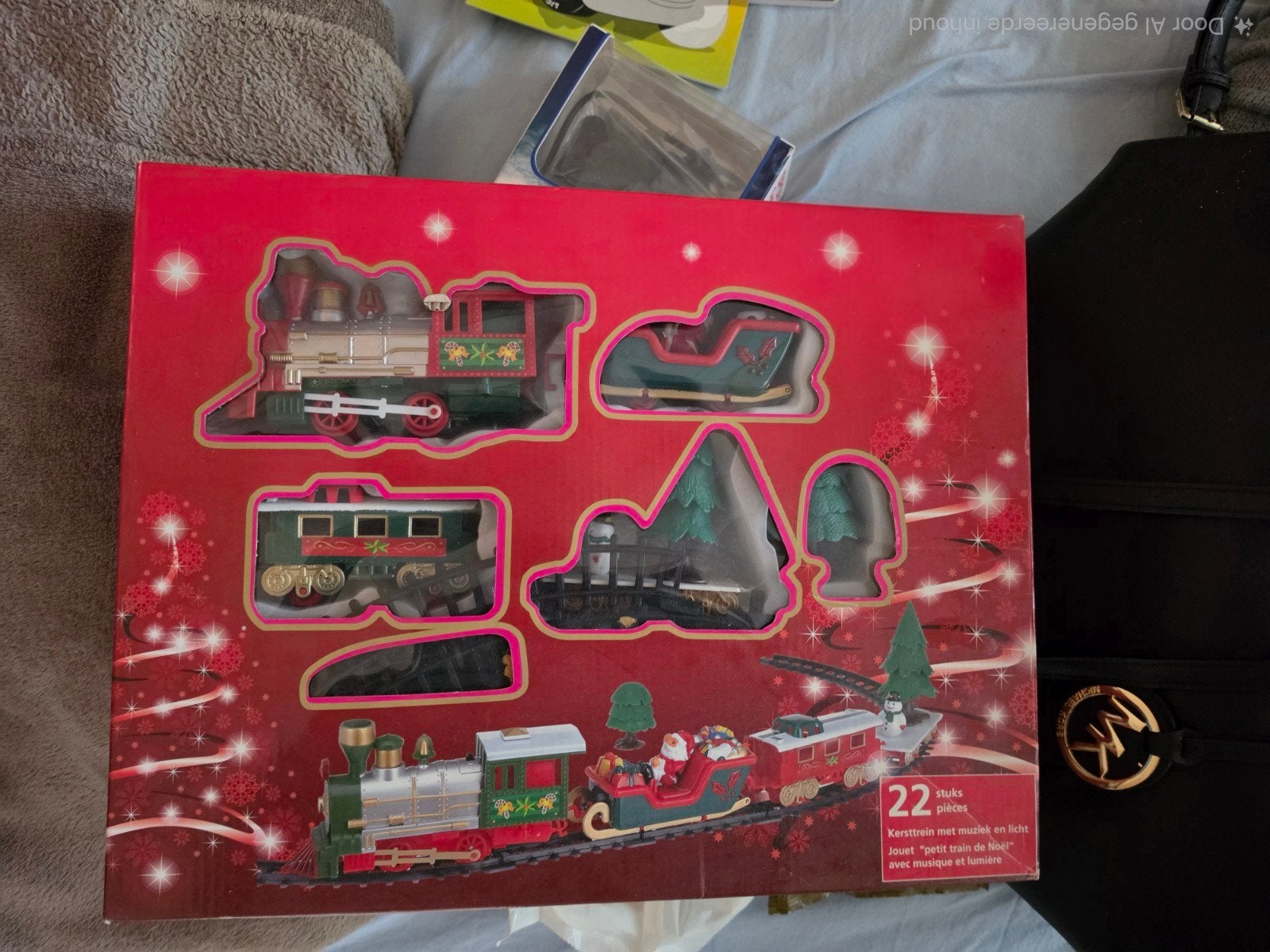 Kersttrein met muziek en licht - 22-delige set, Diversen, Kerst, Ophalen, Zo goed als nieuw