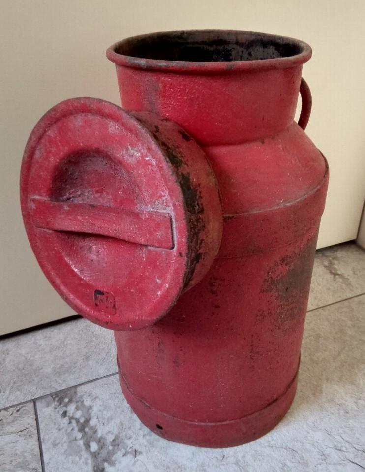 Vintage Metalen Melkbus met Deksel, Ophalen of Verzenden