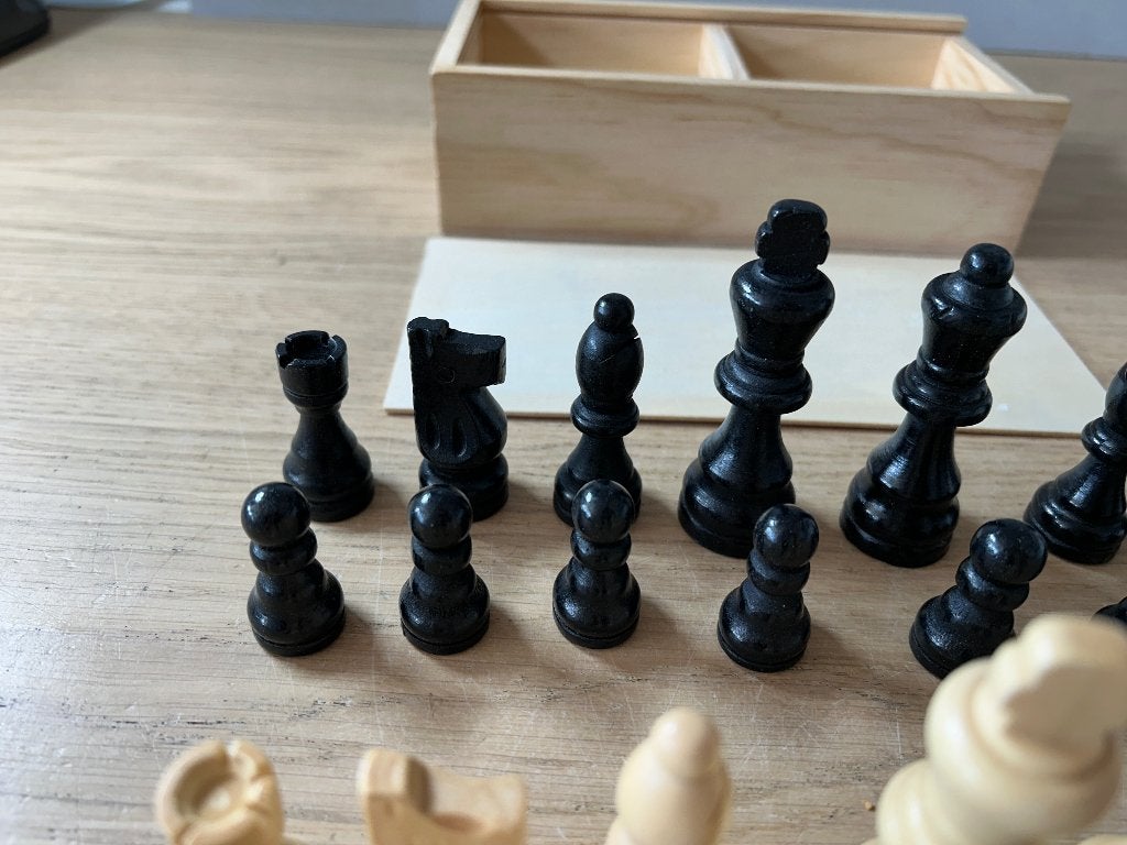 Houten Schaakstukken Set, Ophalen of Verzenden, Zo goed als nieuw