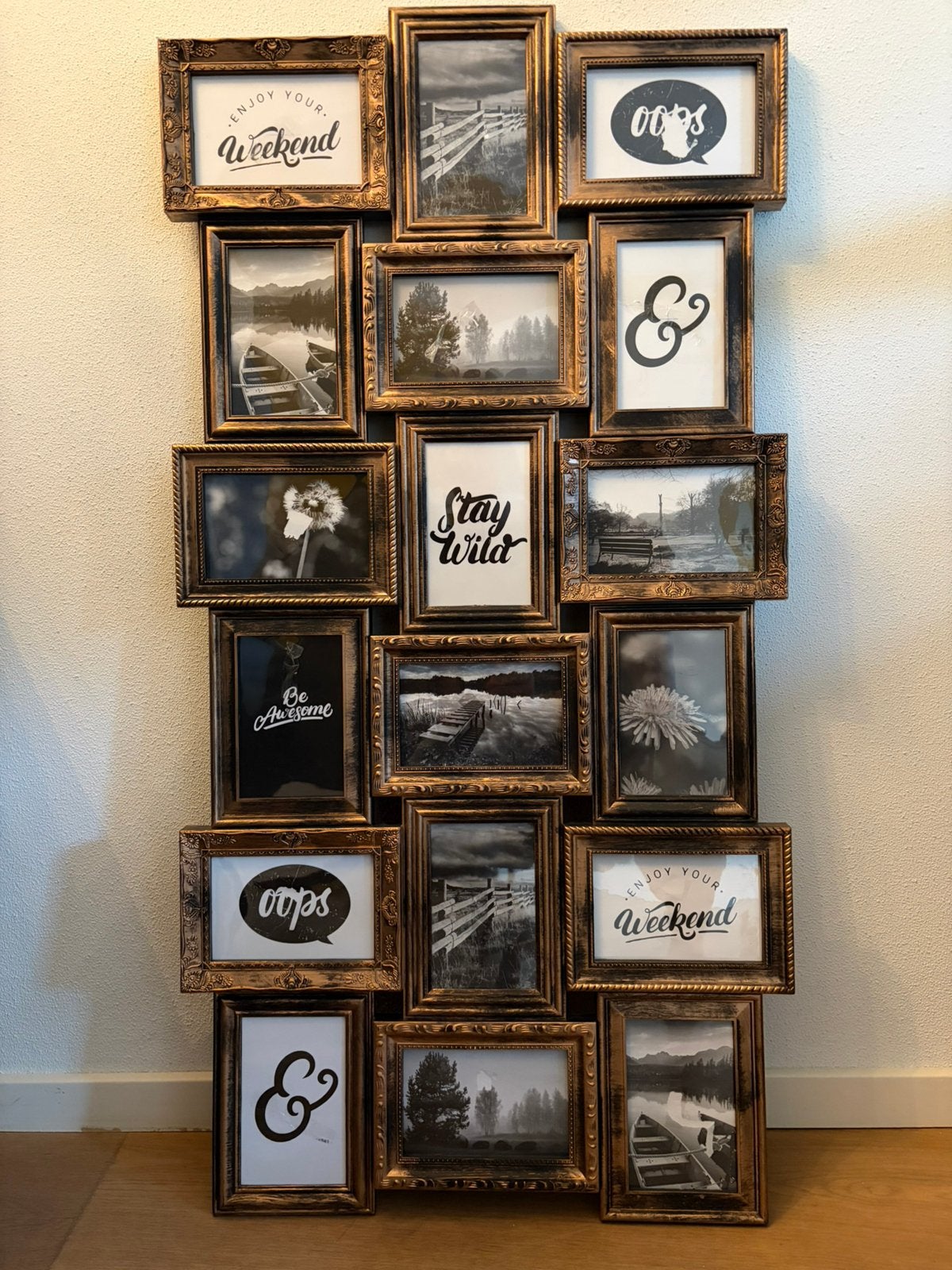 Vintage look collage fotolijst, Huis en Inrichting, Ophalen, Kunststof, Collagelijst, Zo goed als nieuw
