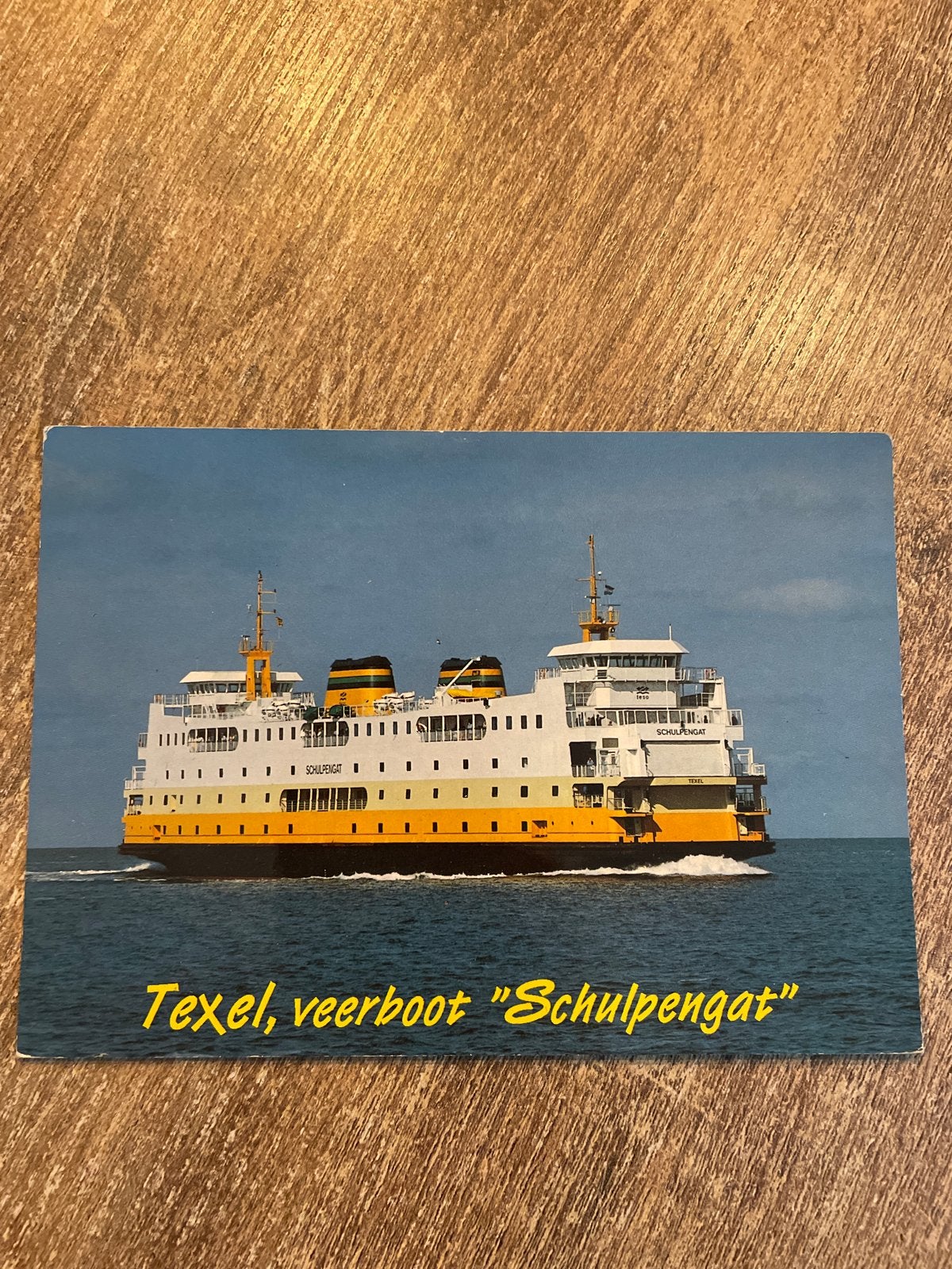 Ansichtkaart Texel veerboot Schulpengat, Verzamelen, Ophalen of Verzenden, Ongelopen, Noord-Holland