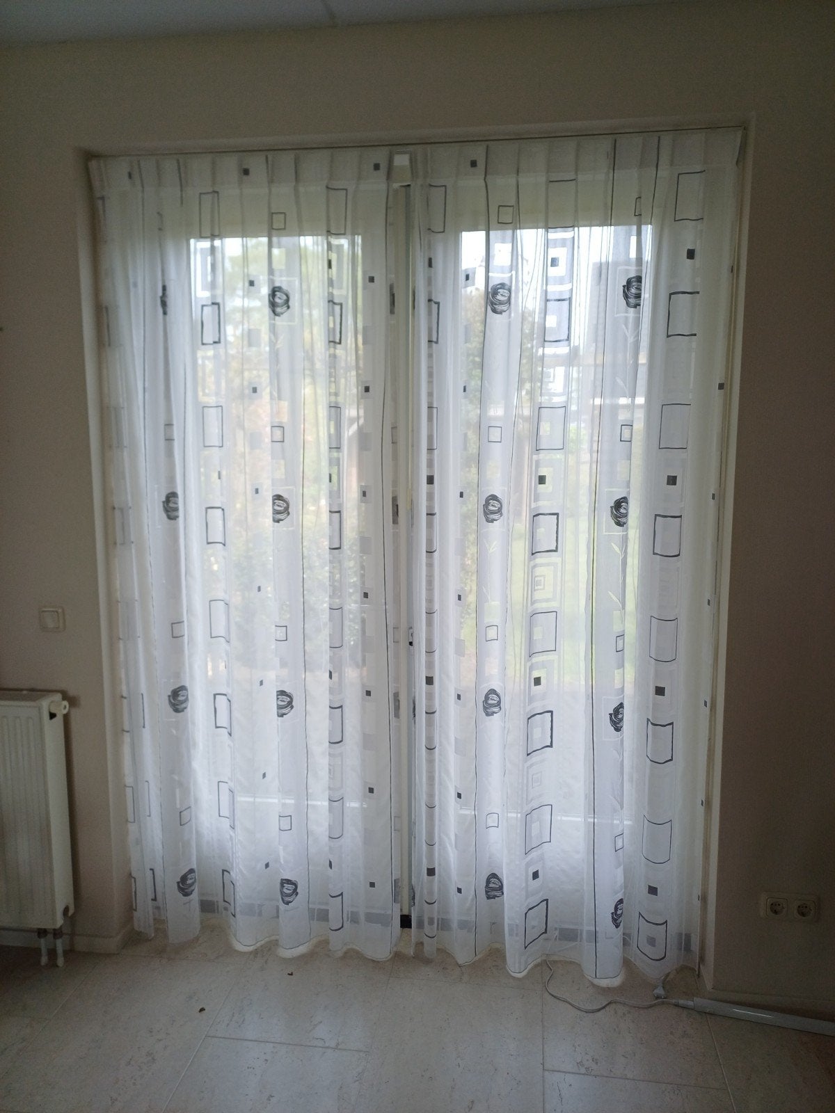 Vitrages voor schuifpui - grijstinten (240x180cm), 180 cm, Grijs, Ophalen of Verzenden, Zo goed als nieuw