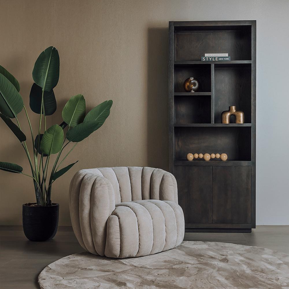 ACTIE Draaibare Fauteuil Verdi Mocca Beige Gratis Bezorgd (3, Huis en Inrichting, Fauteuils, Nieuw, Stof, 100 tot 125 cm, 75 tot 100 cm
