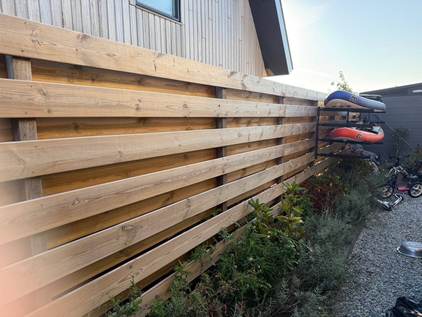 16m lange hardhouten schutting (180cm hoog), Ophalen, 3 tot 6 meter, Hout, 1 tot 2 meter