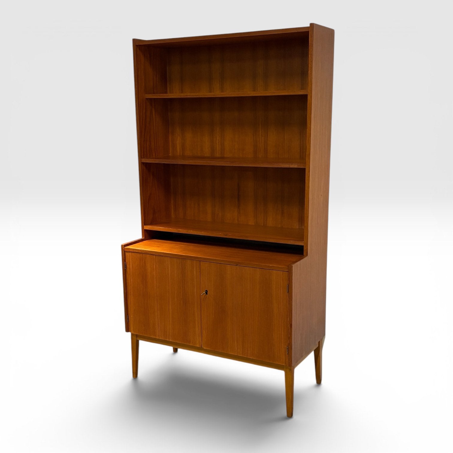Vintage teak boekenkast met onderkast – Scandinavisch design, Mid-century - Scandinavisch design, Teakhout, ?, 150 tot 200 cm
