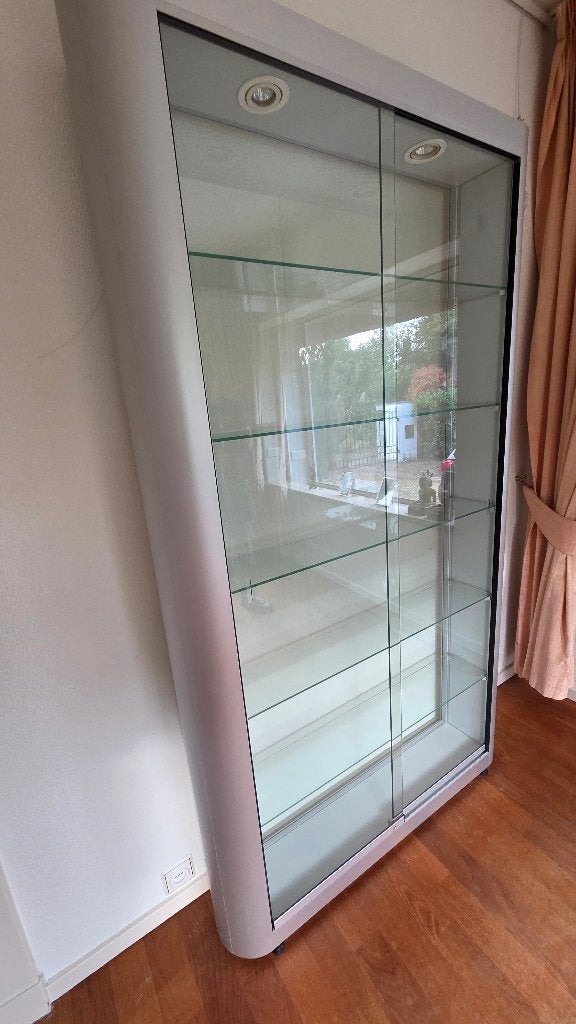 Professionele Glazen vitrinekasten 4 stuks, Ophalen, Met deur(en), 50 tot 100 cm, 150 tot 200 cm