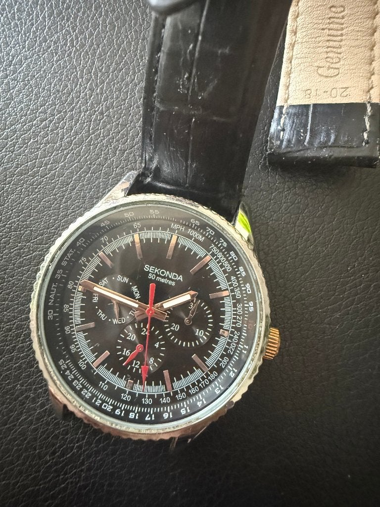 Sekonda Maverick Aviator Multi-Function Men's Watch, Sekonda, Zwart, Nieuw, Ophalen of Verzenden