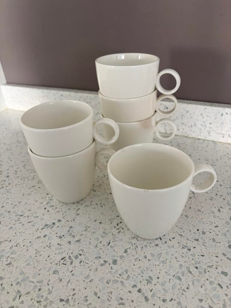 Set van 6 New Linnen koffiekopjes, Ophalen, Gebruikt, Keramiek, Effen