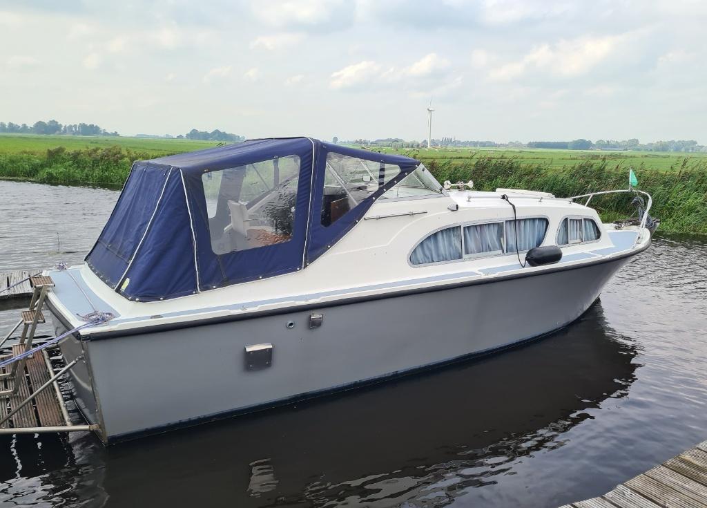 Polyester kajuitboot, Watersport en Boten, Motorboten en Motorjachten, Gebruikt, Polyester, Diesel, Binnenboordmotor, Dieptemeter
