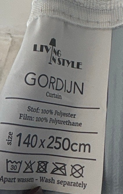 Living In Style Gordijn - 140(B)x250(L)cm - Polyester, Ophalen, Overige merken, Zo goed als nieuw, Gordijn
