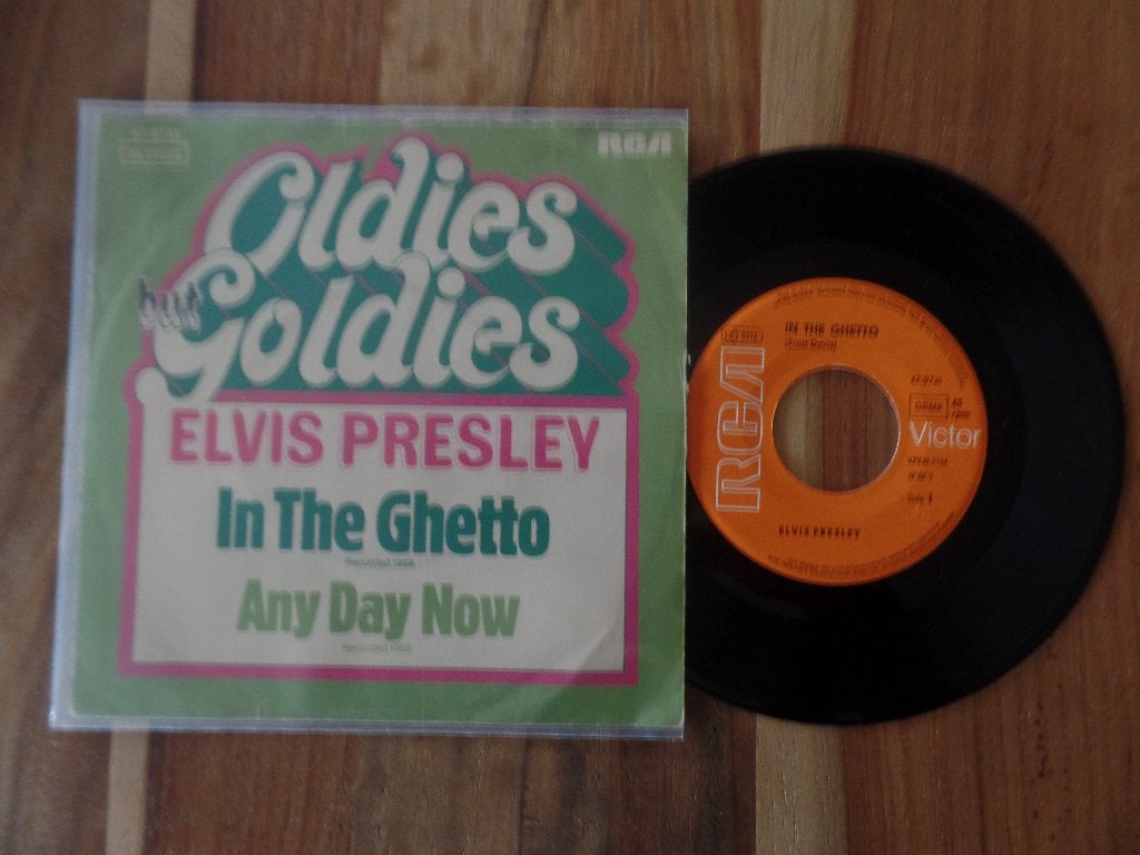 single  Elvis Presley - In The Ghetto, Cd's en Dvd's, Vinyl Singles, Ophalen of Verzenden, Gebruikt, 7 inch, Rock en Metal