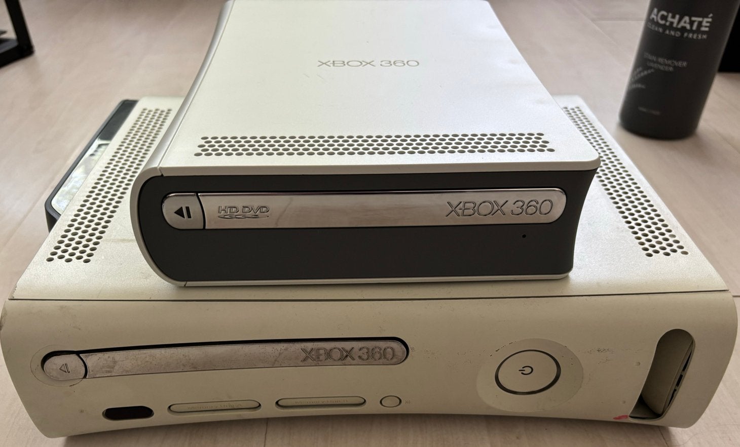 Xbox 360 met HD-DVD speler en 63 games, 2 spelers, Ophalen of Verzenden, Gebruikt