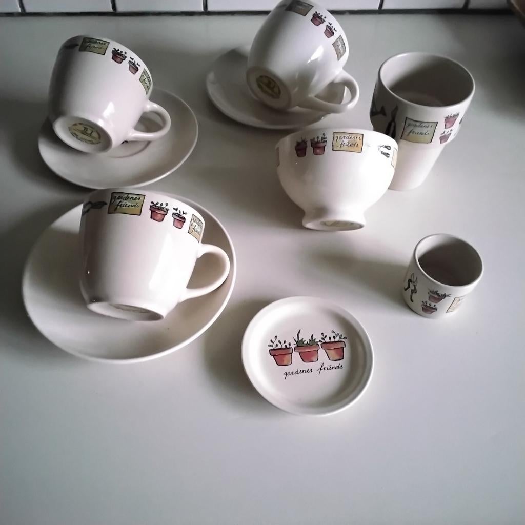 Jet gardener friends  items, Ophalen of Verzenden, Zo goed als nieuw, Overige stijlen, Kop(pen) en/of Schotel(s)