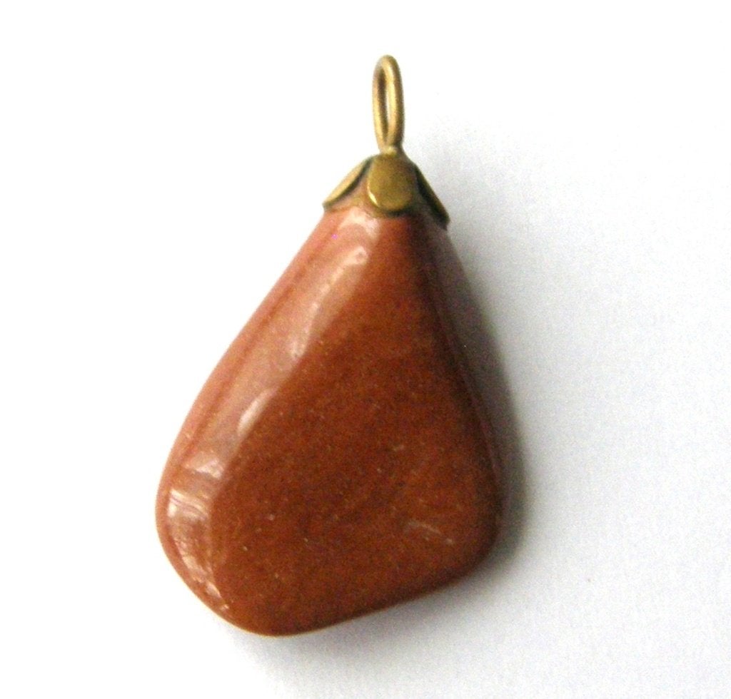 Antieke Goudsteen hanger, Verzenden, Koper, Hanger, Met edelsteen