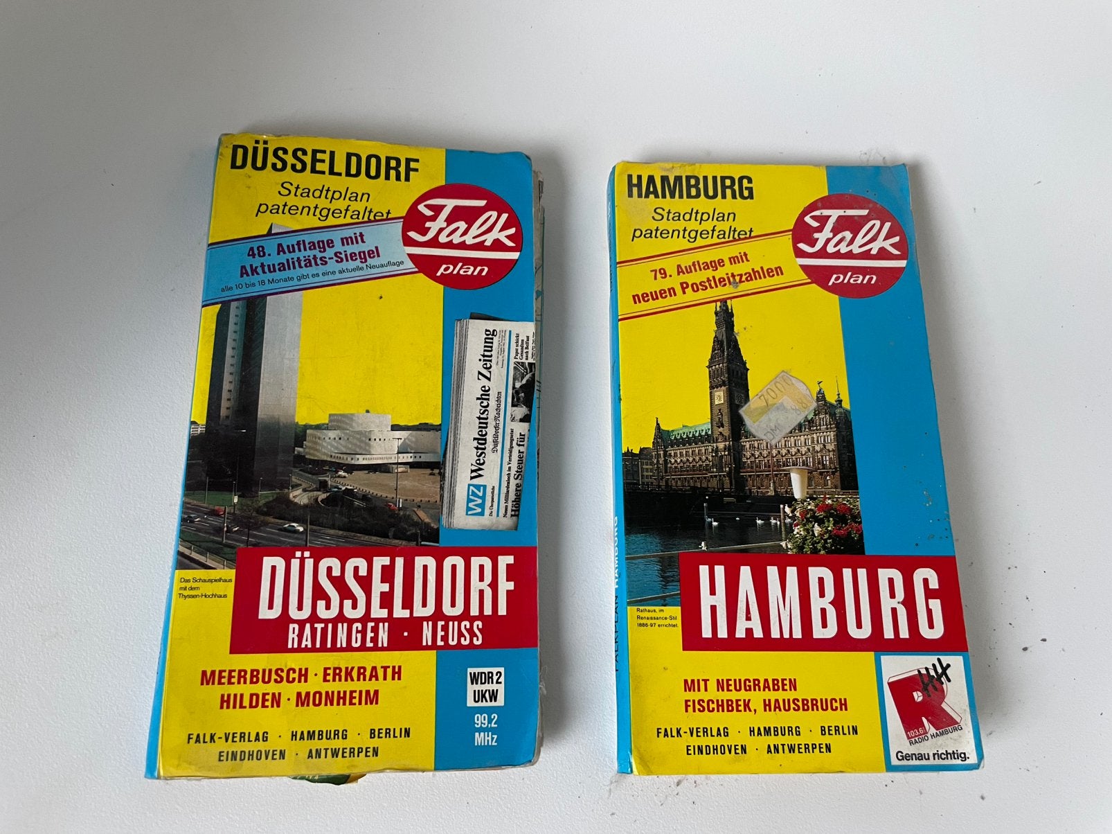 stadsplattegrond Falk Dusseldorf / Hamburg, kaart stadskaart, Ophalen of Verzenden, Gelezen, Duitsland, Overige typen