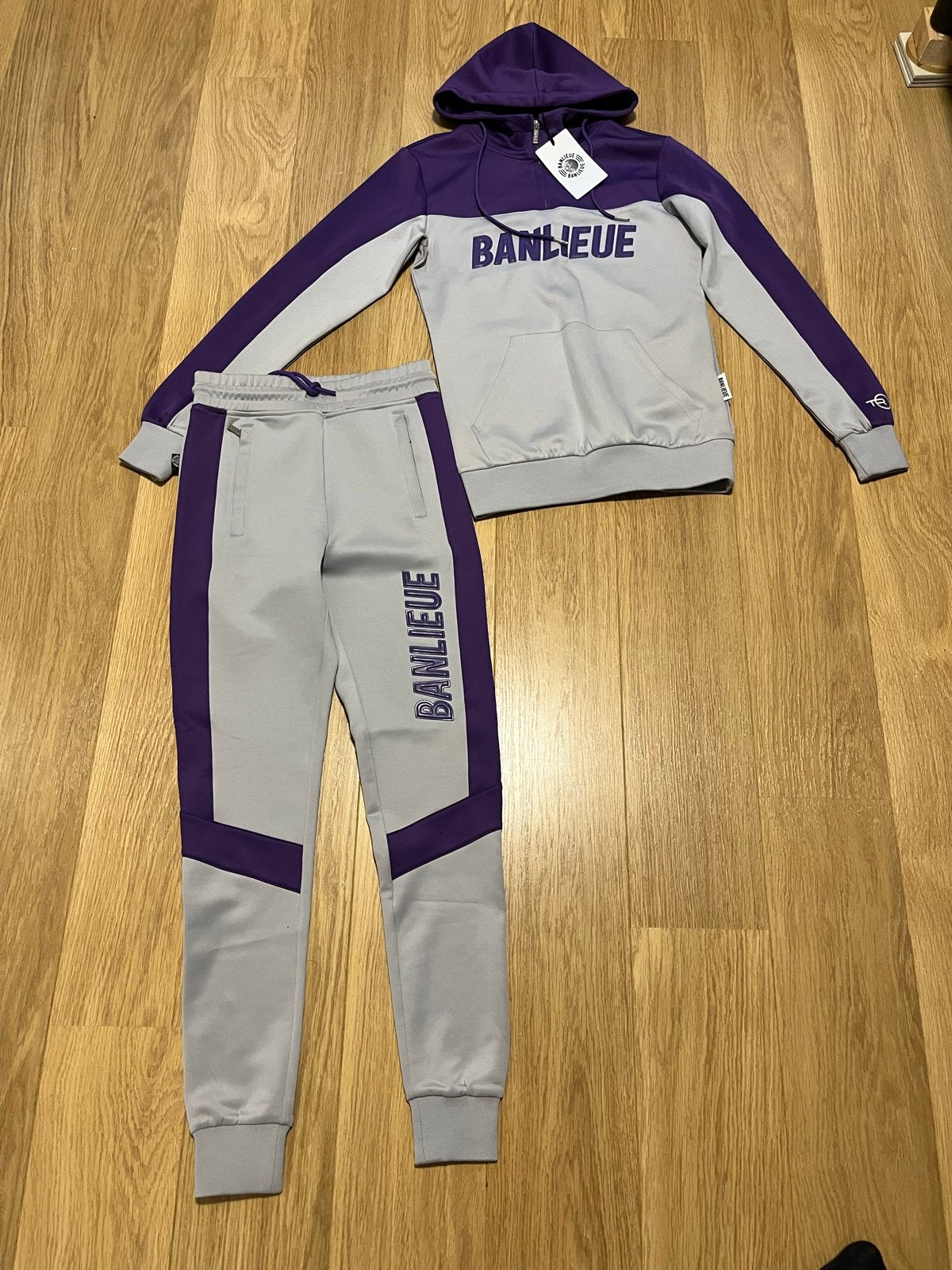 Banlieue trainingspak maat XXS - Grijs/Paars, Ophalen of Verzenden, Nieuw, Maat 46 (S) of kleiner, Grijs