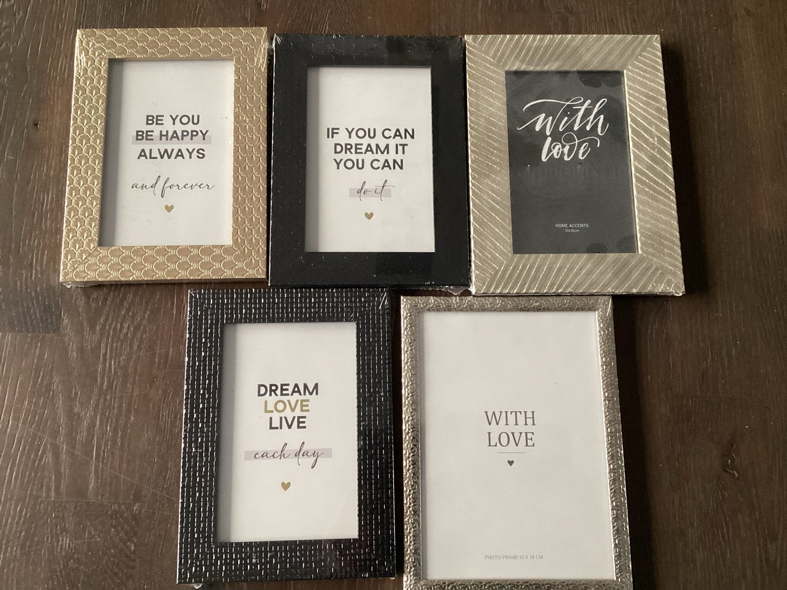 5 nieuwe fotolijstjes 10x15 cm en 13x18 cm, Nieuw, Ophalen of Verzenden, Fotolijst, Met glas